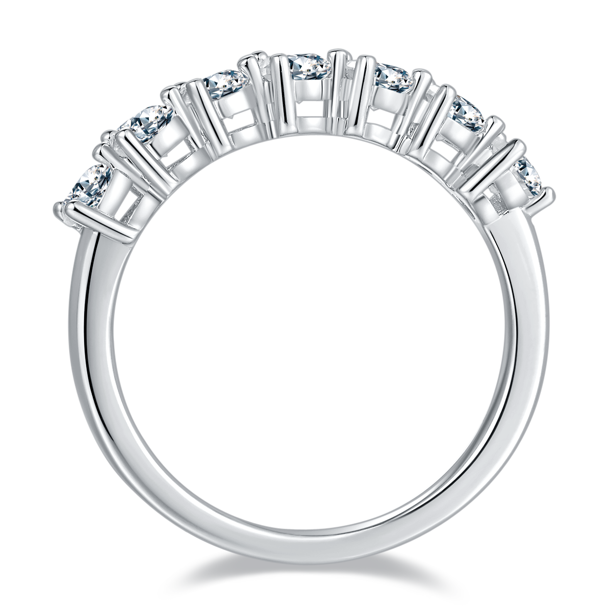 Pearl S925 Silver Plated Platinum Moissanite Women's Ring 2.1 Carat D-Class